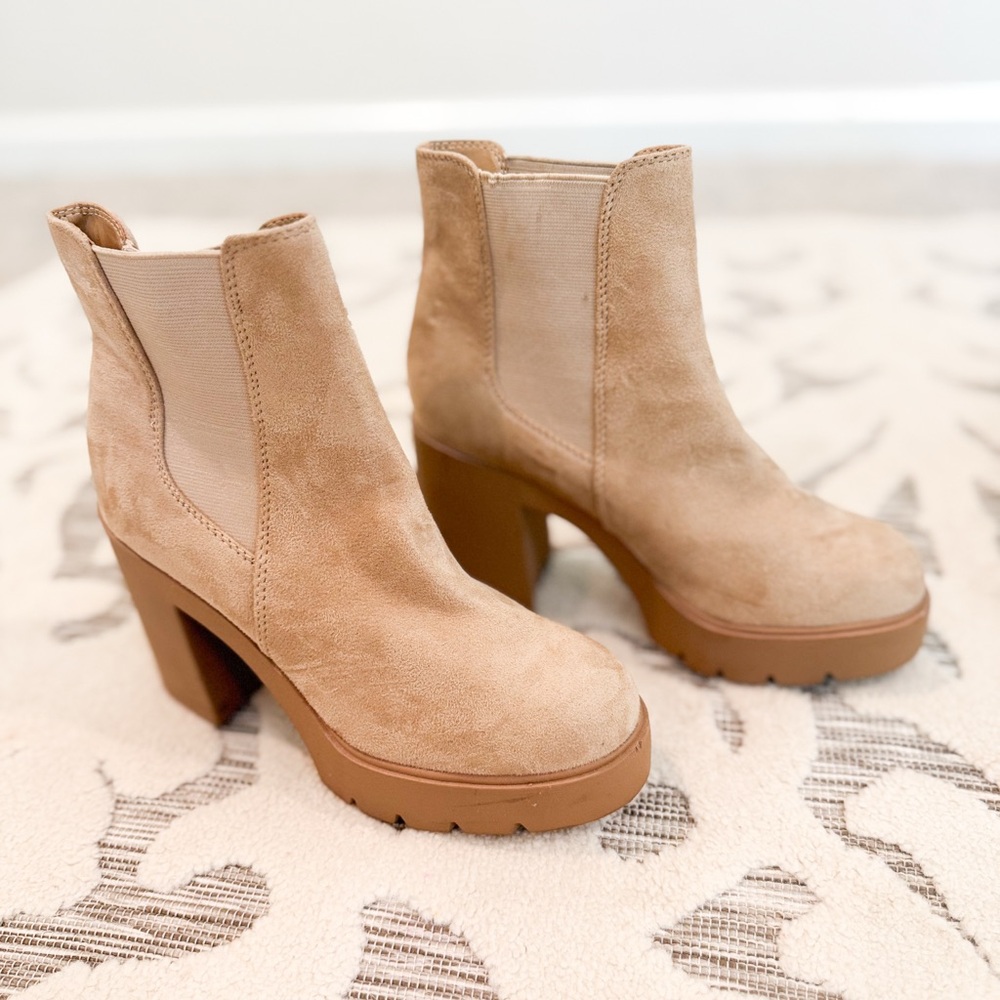 Tan Suede Ankle Boots 7.5
